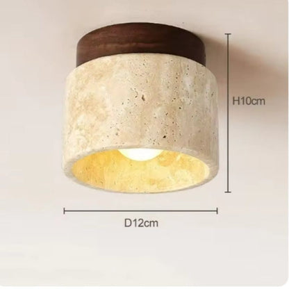 Plafonnier de style japonais tendance, forme grotte jaune, pour usage domestique