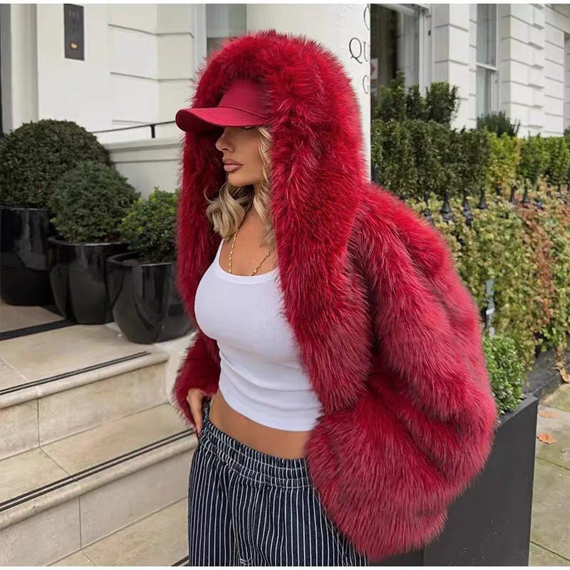 Manteau en fausse fourrure pour femme – Veste épaisse et chaude en fourrure pour l'automne et l'hiver