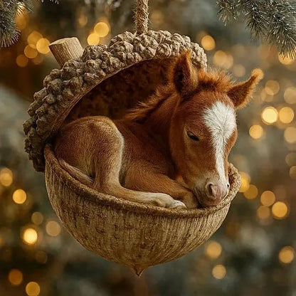 Chestnut Squirrel Hedgehog Christmas Ornament Pendant