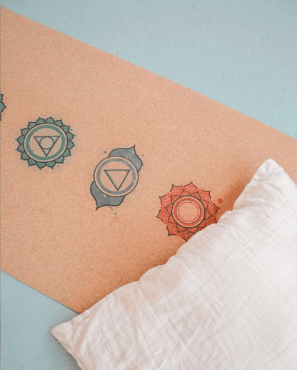 Tapis de yoga en liège pour alignement des chakras | 4,5 mm