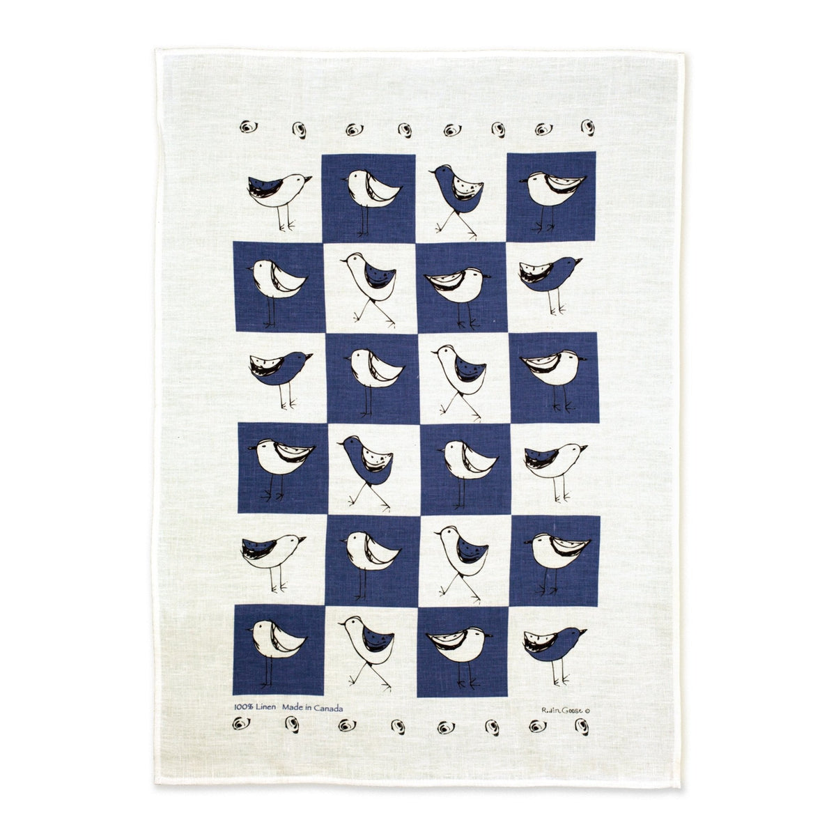Tea Towel - Check Bird