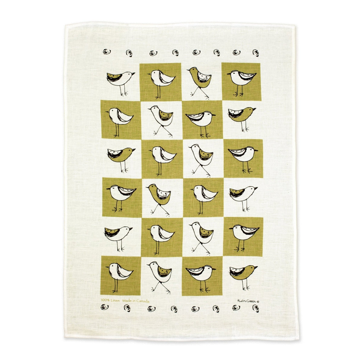 Tea Towel - Check Bird