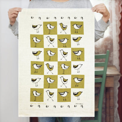 Tea Towel - Check Bird
