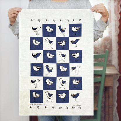 Tea Towel - Check Bird