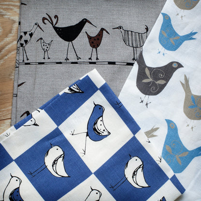 Tea Towel - Check Bird