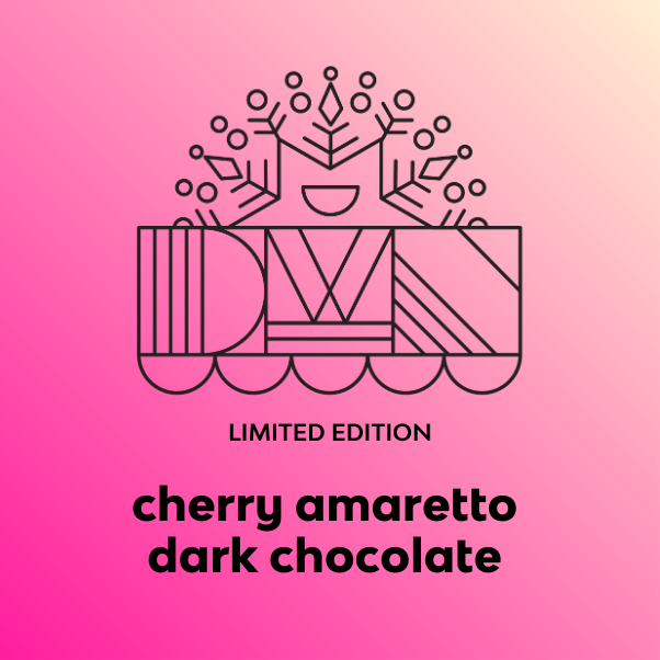 Barre de chocolat noir cerise amaretto