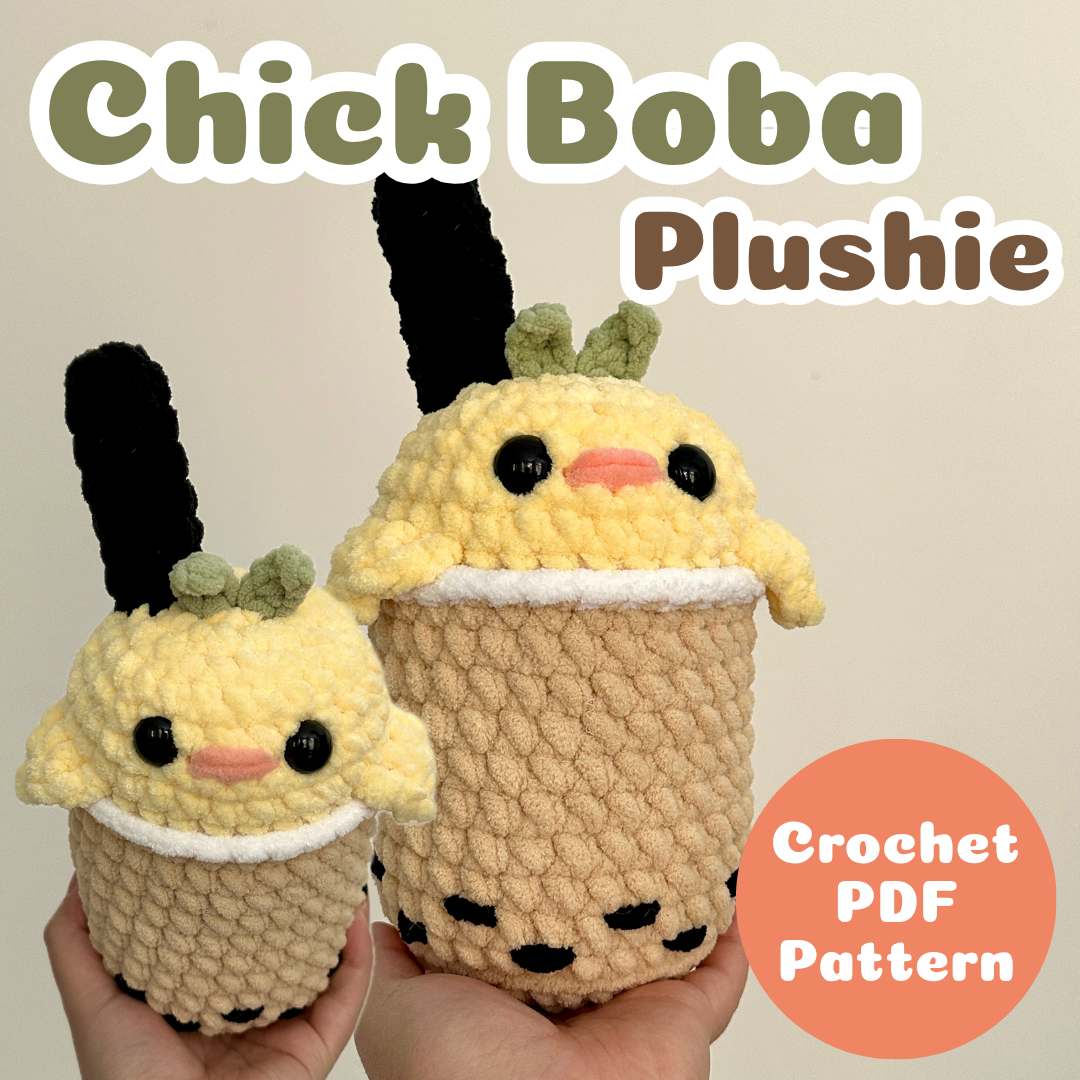 Crochet Chick Boba Plushie Pattern PDF Download (Beginner-Intermediate)