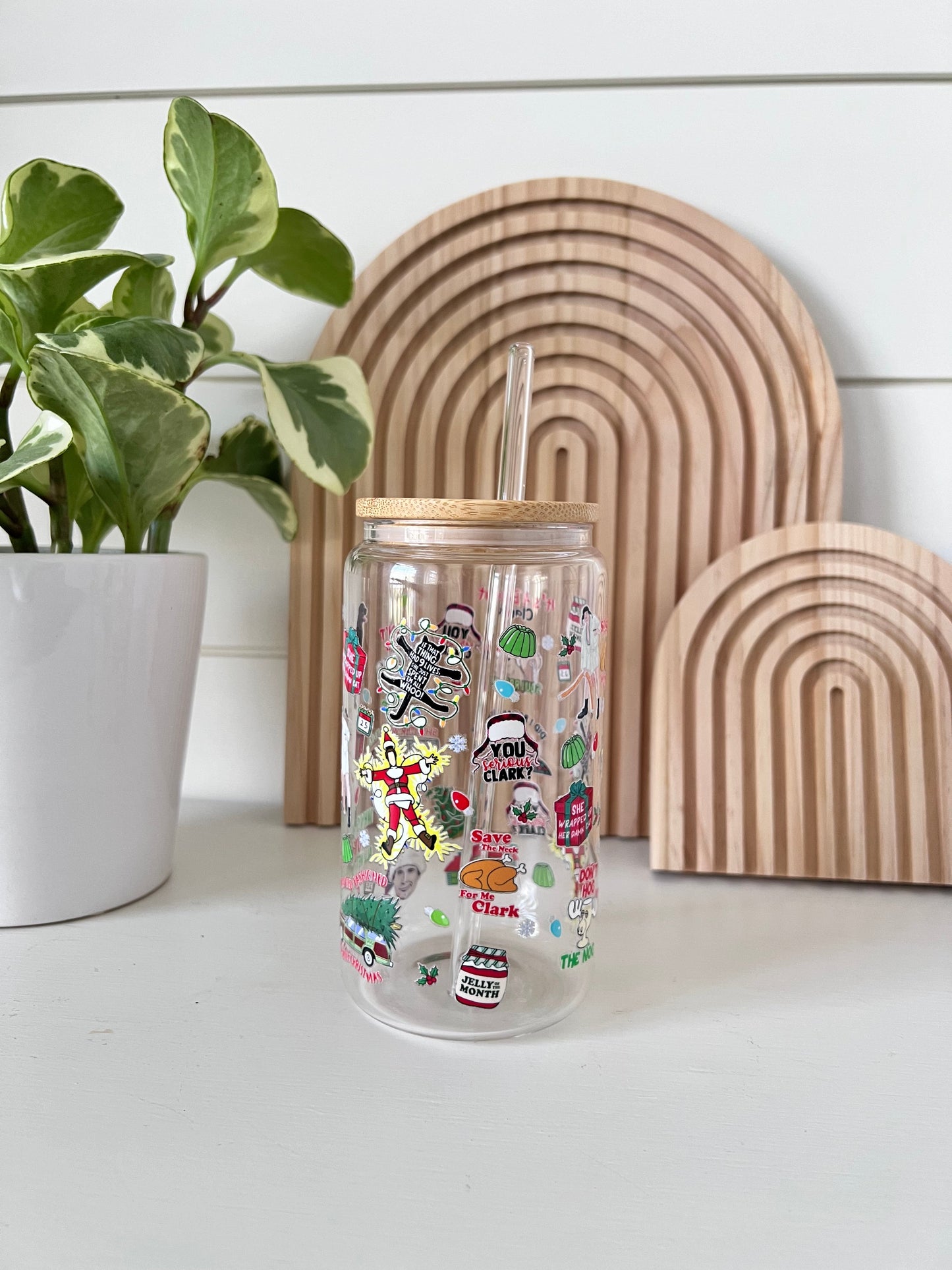 Tasse en verre "Vacances de Noël"