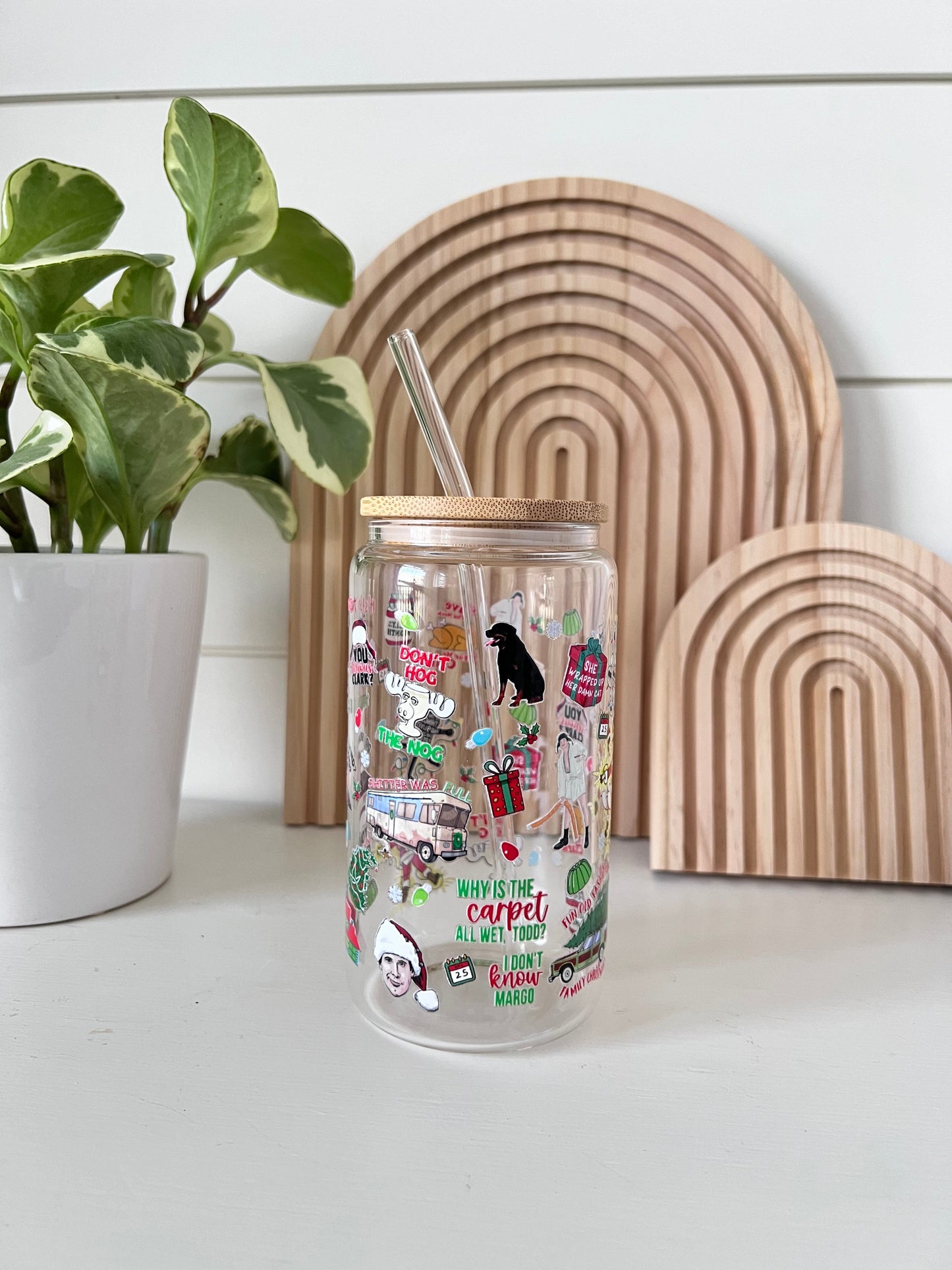 Tasse en verre "Vacances de Noël"