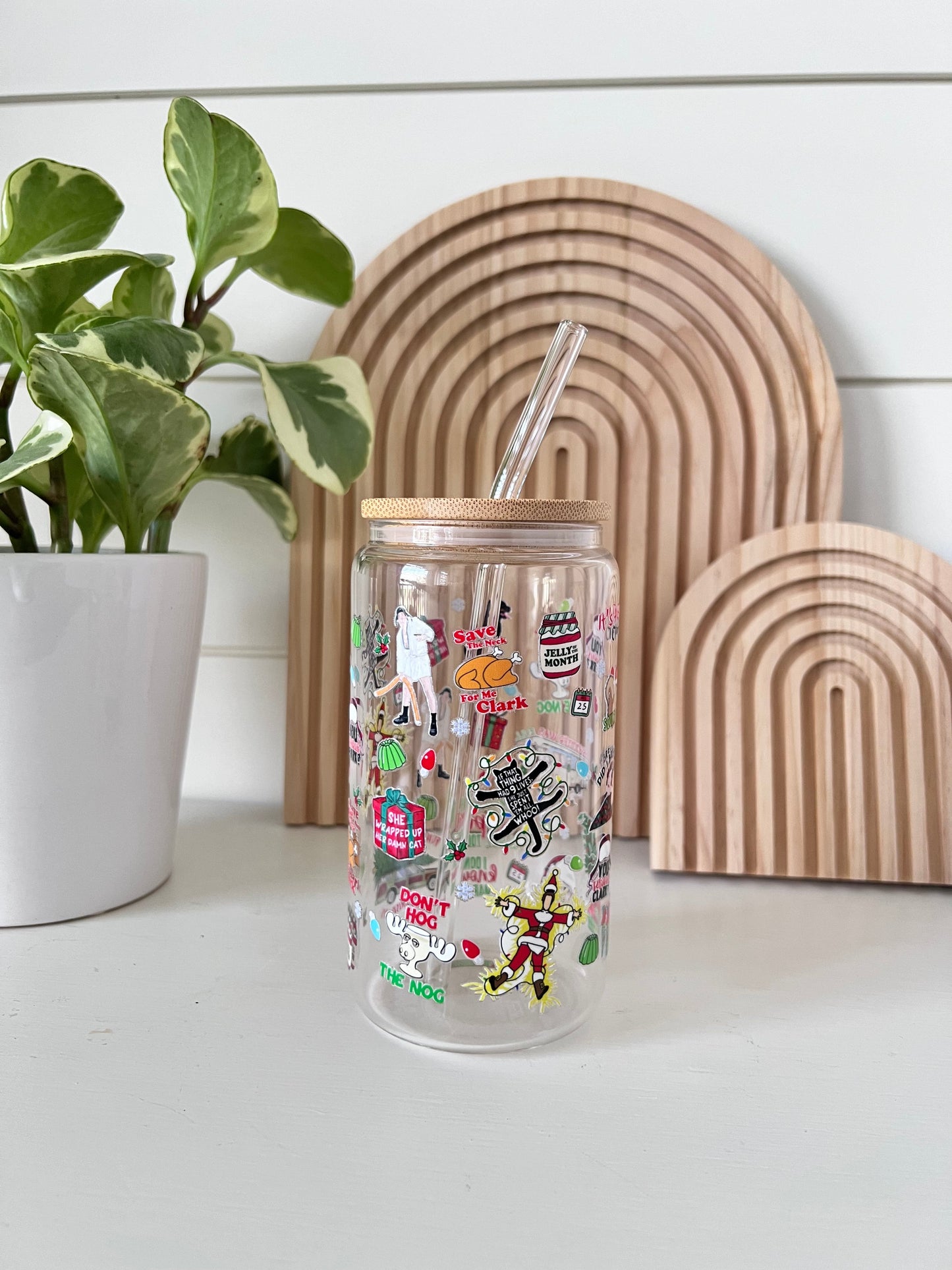 Tasse en verre "Vacances de Noël"