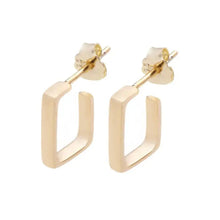 Boucles d'oreilles créoles rectangulaires en or jaune