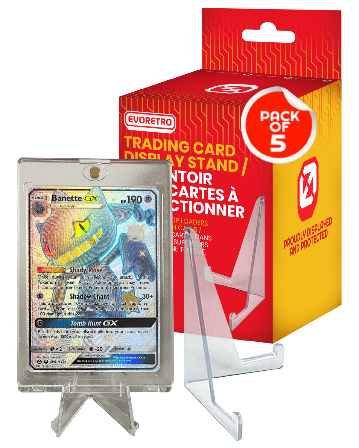 EVORETRO Card Display Stand - 35-260PT Clear Durable Game Card Stand