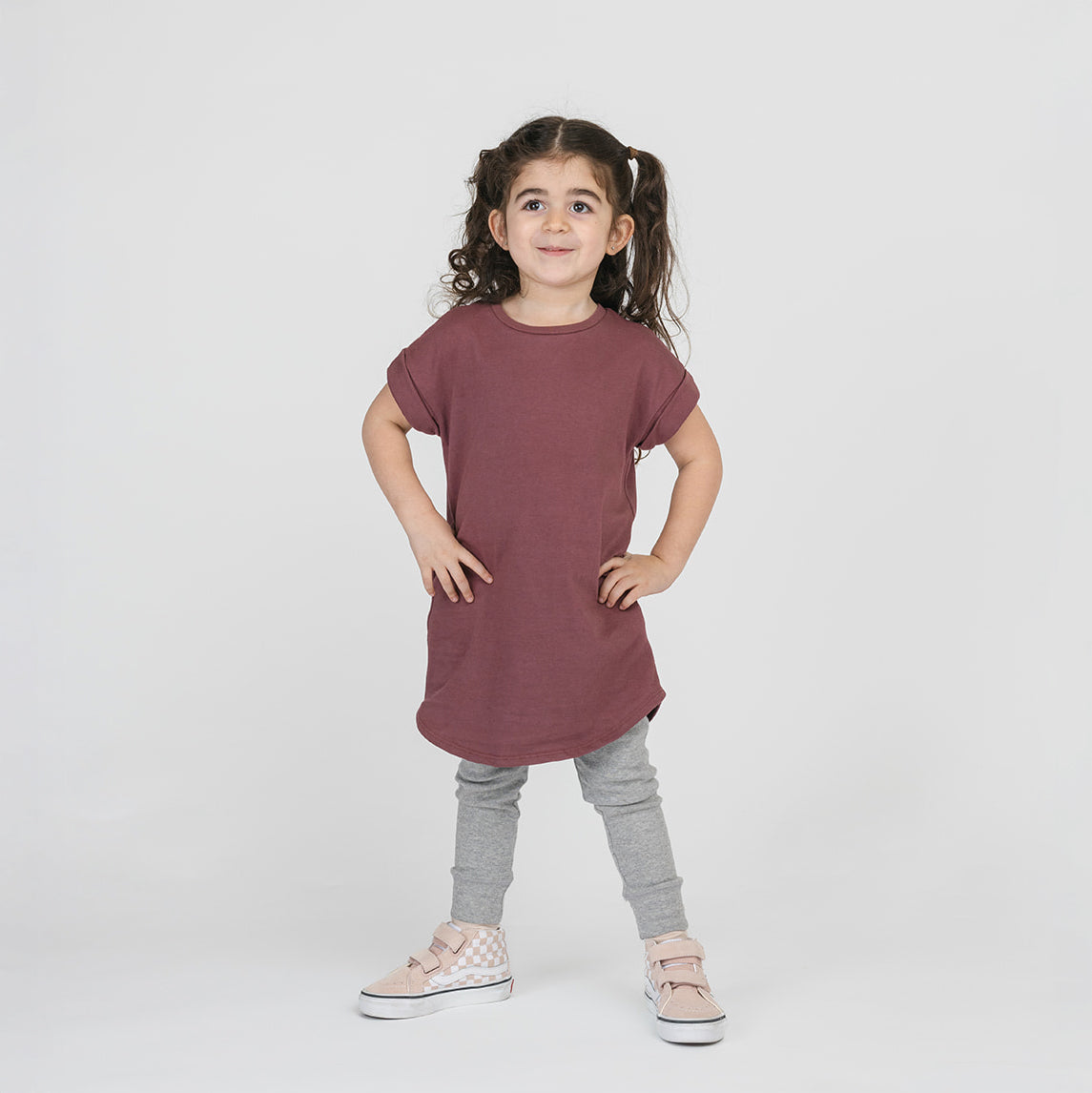 Robe nuage à manches retroussées