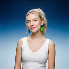 Fan Shaped Statement Earrings, Post or Clip On – "Emily"