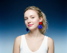 Seashell Drop Statement Earrings, Post or Clip On – "Sarah"