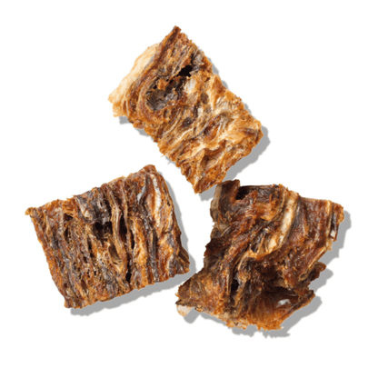 Dés de peau de cabillaud