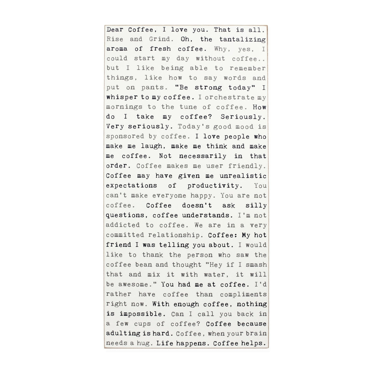 Typewriter Sign - Coffee