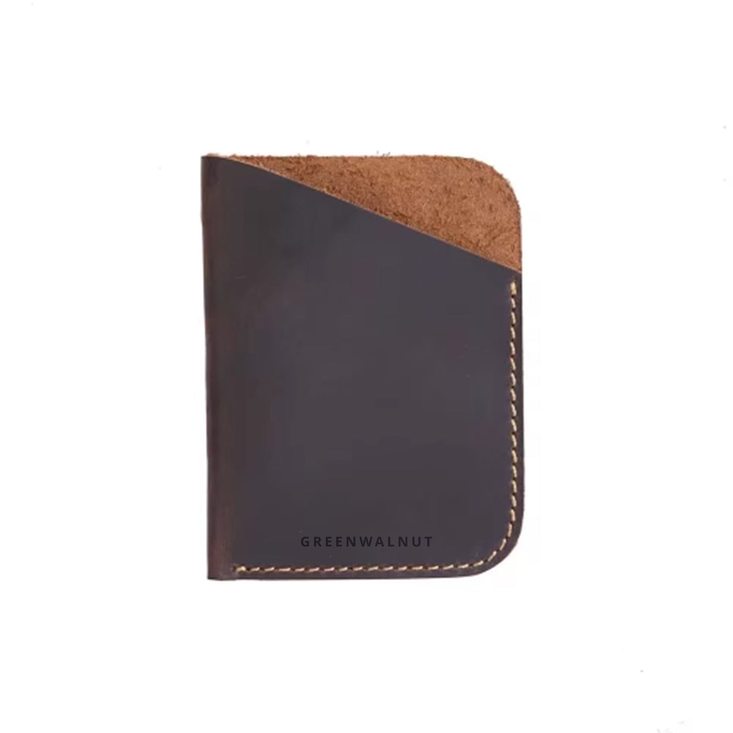 Porte-cartes minimaliste en cuir véritable | Portefeuille fin en cuir fait main
