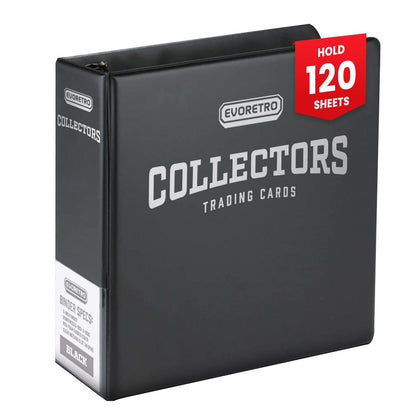 EVORETRO 3-Inch Trading Card Ring Binder | Collector Album Black