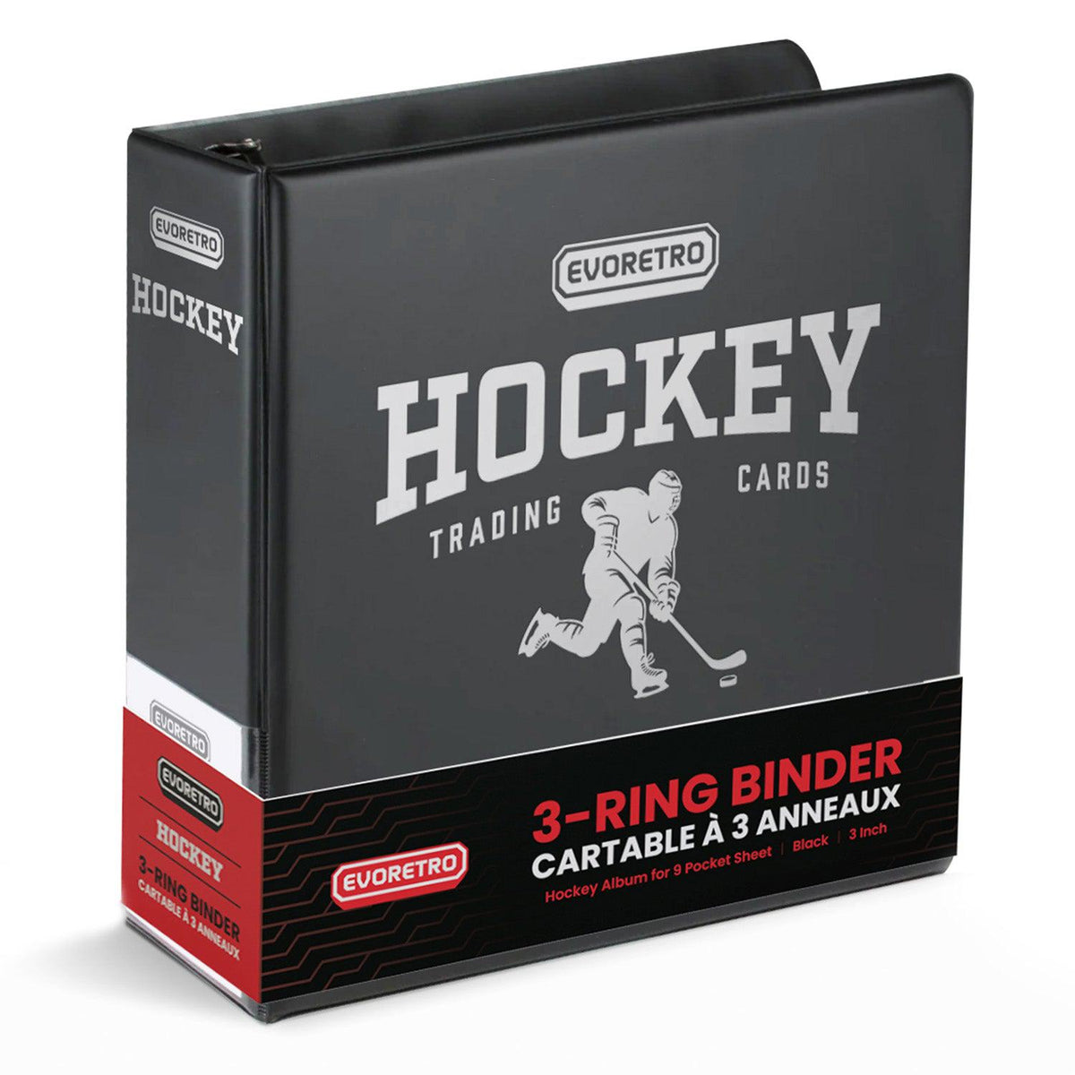 EVORETRO 3-Inch Trading Card Ring Binder | Collector Album Black