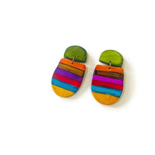 Colorful Clip On Earrings with Stripes