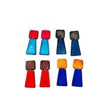 Colorful Dangle Statement Earrings, Post or Clip On – "Mary"