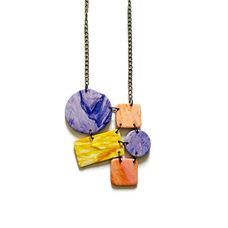 Boucles d'oreilles géométriques pastel faites à la main