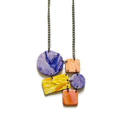 Boucles d'oreilles géométriques pastel faites à la main