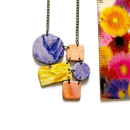 Boucles d'oreilles géométriques pastel faites à la main
