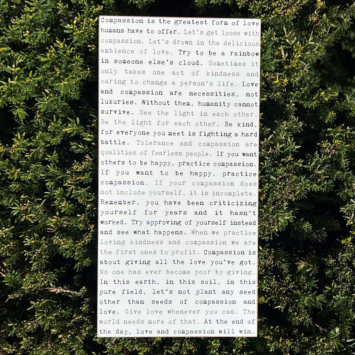 Typewriter Sign - Compassion