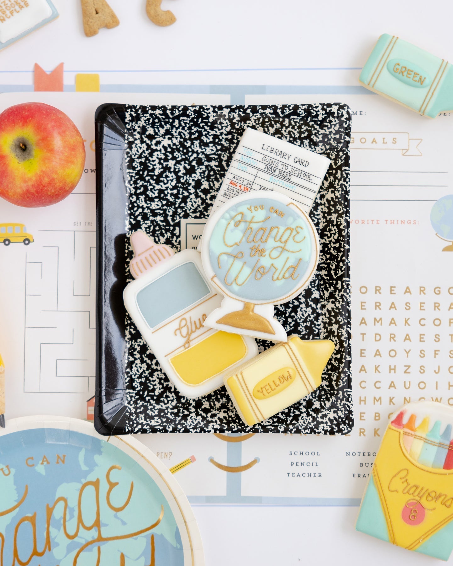 Assiettes en carton carnet de notes