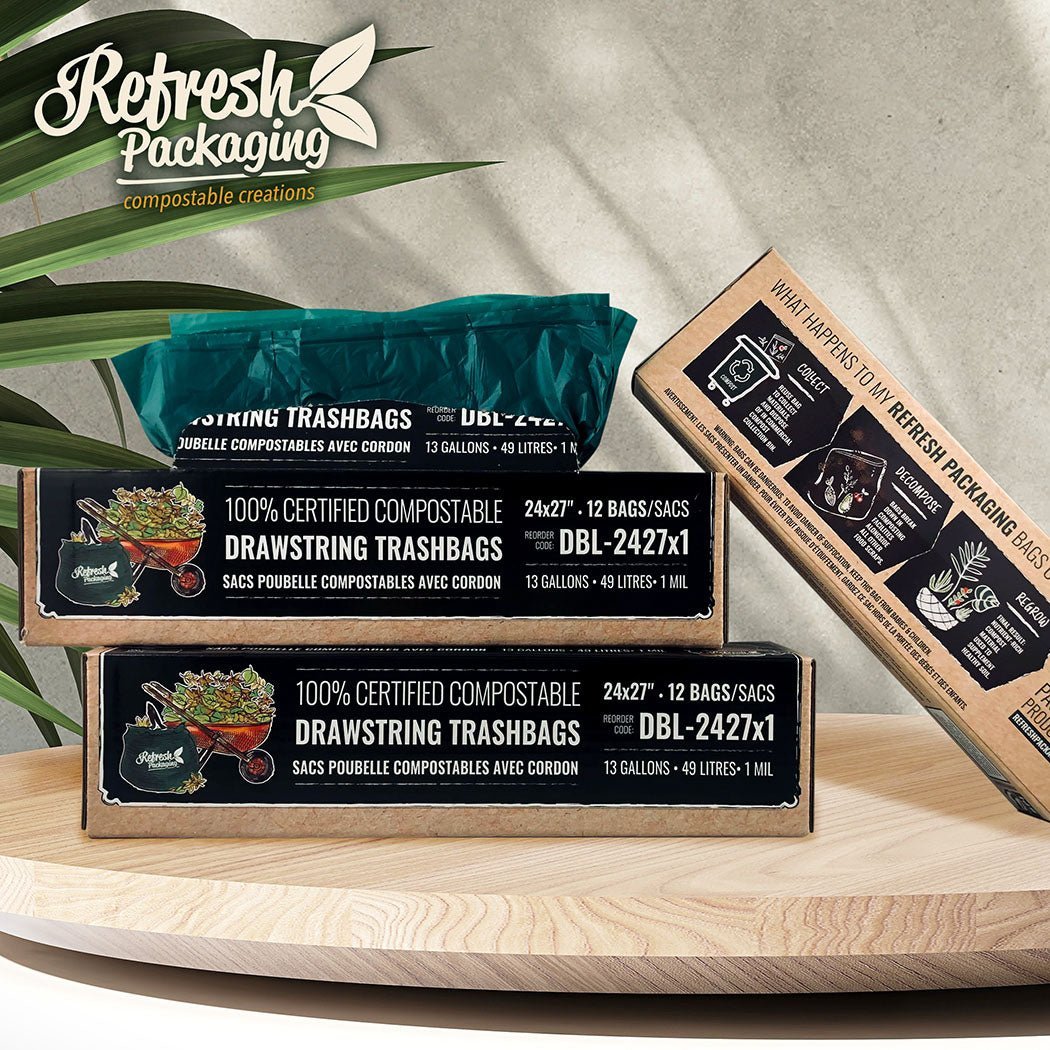 Compostable Drawstring Trash Bags
