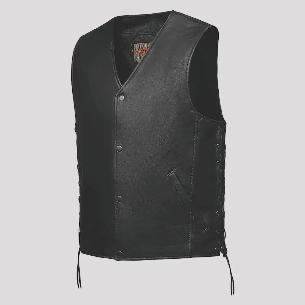 Gilet de moto Unik International à lacets sur les côtés pour hommes