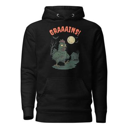 Pull à capuche unisexe Halloween Zombie Poulet Lapin