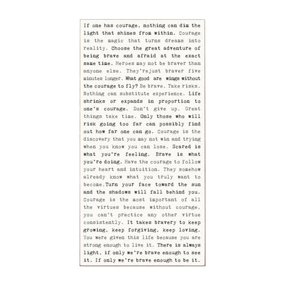Typewriter Sign - Courage