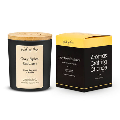 Cozy Spice Embrace Candle | Amber Romance + Vanilla