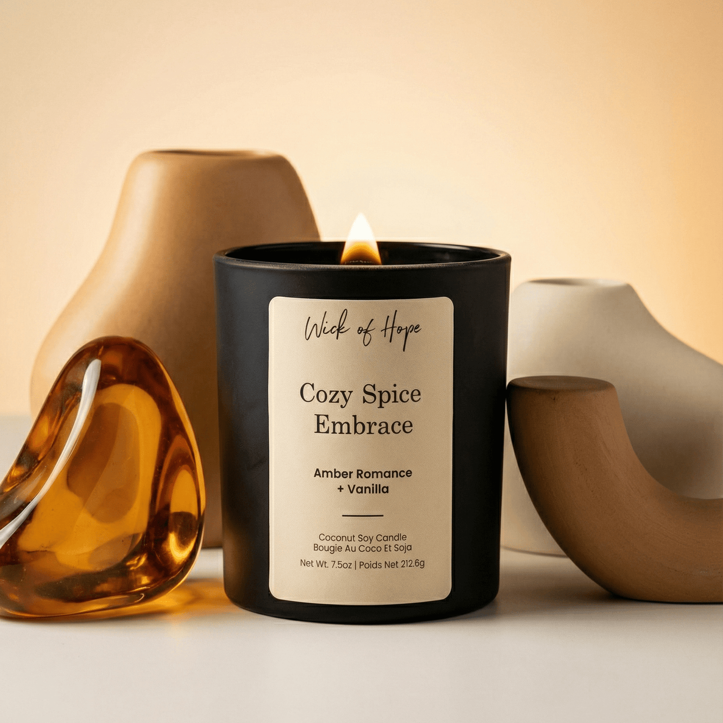 Cozy Spice Embrace Candle | Amber Romance + Vanilla