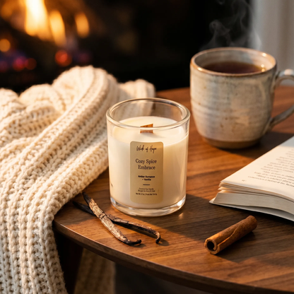Cozy Spice Embrace Candle | Amber Romance + Vanilla