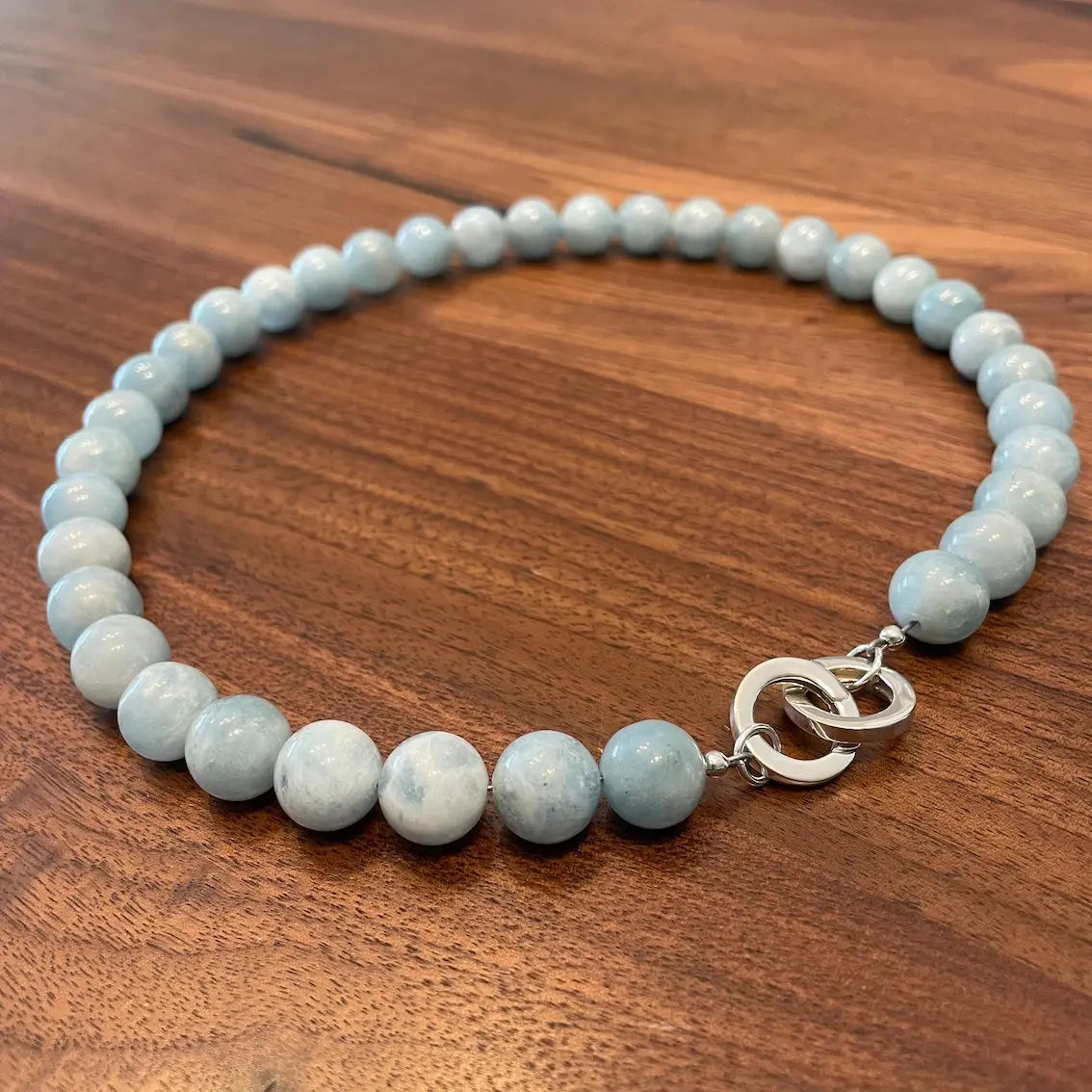 Collier plastron aigue-marine