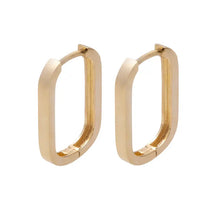 Boucles d'oreilles rectangulaires en or jaune 10 carats