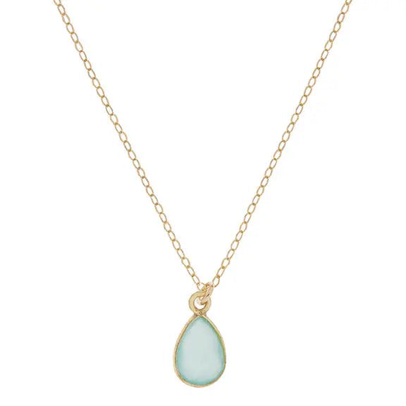 Collier en calcédoine dorée