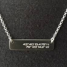 GPS Coordinates Necklace - Horizontal Bar
