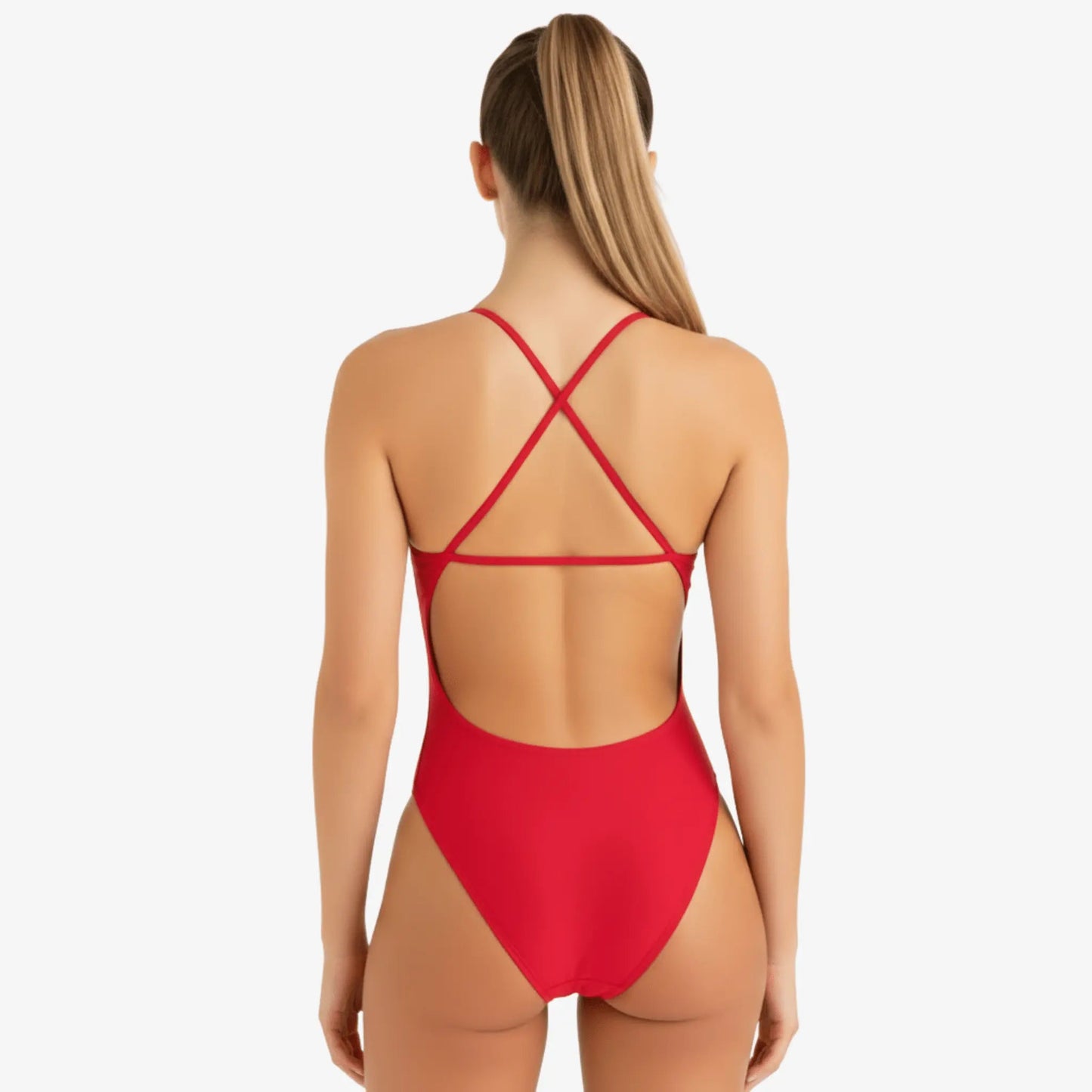 Maillot de Bain d'Entraînement Norca Crimson X-Back Une Pièce