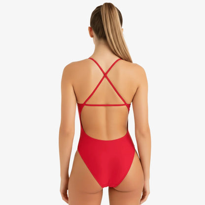 Maillot de Bain d'Entraînement Norca Crimson X-Back Une Pièce