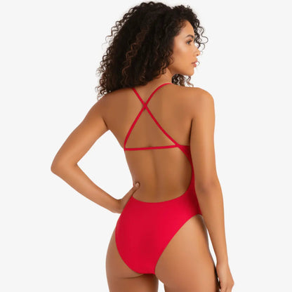 Maillot de Bain d'Entraînement Norca Crimson X-Back Une Pièce