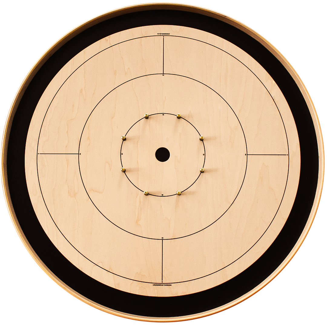 Le jeu de société Crokinole Canada (avec image de marque) – Ensemble de jeu de tournoi – Conforme aux normes de la NCA