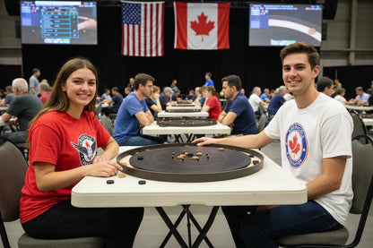 Le jeu de crokinole The Gray Maple par Crokinole Canada - Ensemble de jeu de crokinole de tournoi - Conforme aux normes de la NCA