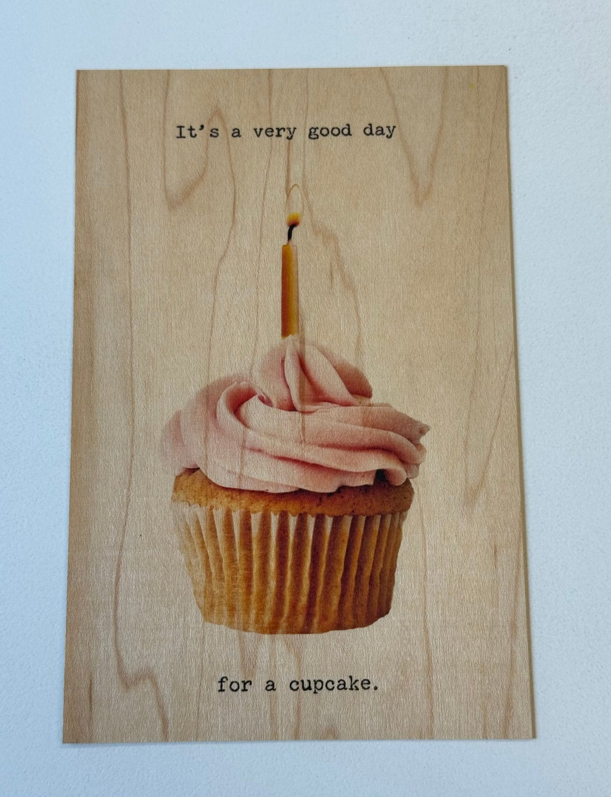 Wood Postcard - Cupcake