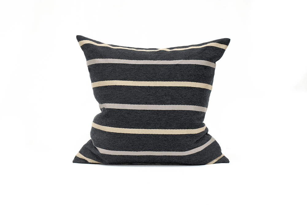 Housse de coussin rayée Espresso