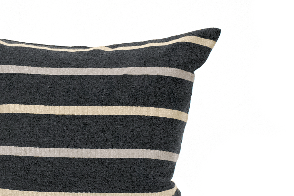 Housse de coussin rayée Espresso